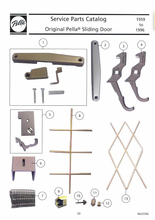 Pella Screen Door Latch Only - Short Handle, Pre 807 - Pella Screen Door Latch Only - Short Handle, Pre 807