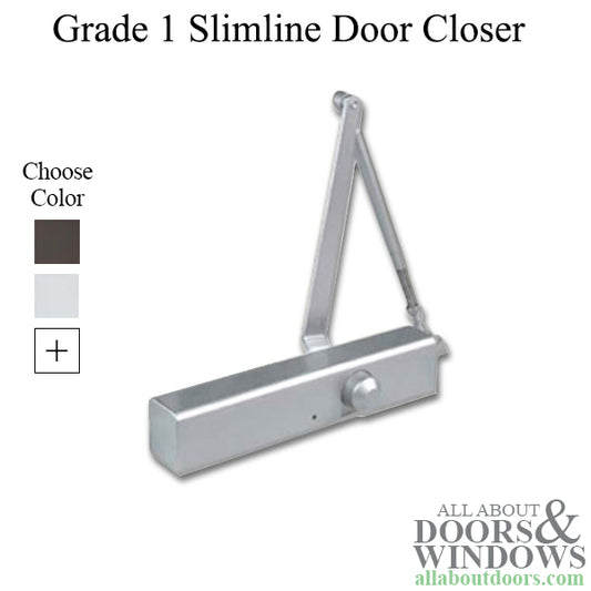 Grade 1 Commercial Door Closer, Adjustable Spring Size 1-6, Choose Color