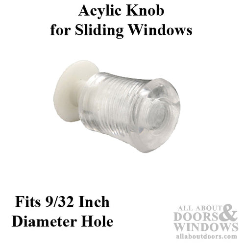 Acrylic Knob - Vinyl Window Tilt Latch Hardware, Acrylic - Clear - Acrylic Knob - Vinyl Window Tilt Latch Hardware, Acrylic - Clear