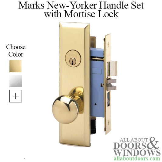 Marks New Yorker Entrance Handle Set Right Handed Door Handle With Lock