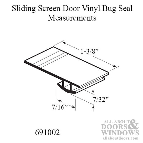 Vinyl Bug Seal for Sliding Screen Door - 7 Foot Roll, Black - Vinyl Bug Seal for Sliding Screen Door - 7 Foot Roll, Black