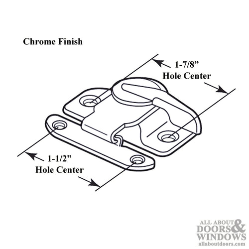 Sash / Cam Lock - Wood Sash Hardware, Stamped Steel - Polished Chrome - Sash / Cam Lock - Wood Sash Hardware, Stamped Steel - Polished Chrome