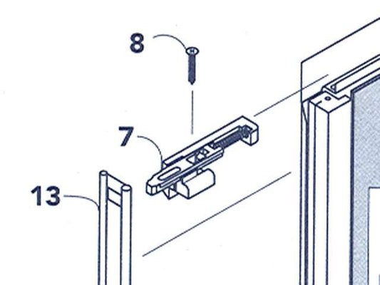 Tilt Latch, Peachtree Ariel DH, Aluminum Upper sash - Driftwood