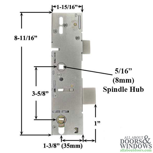 P1000 Active Gearbox, 35/92 Mortise Lock Body, American Version - P1000 Active Gearbox, 35/92 Mortise Lock Body, American Version