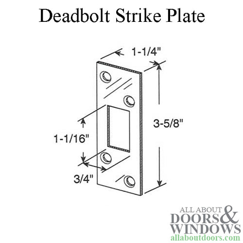 High Security Deadbolt Strike Plate E2235 Brass - High Security Deadbolt Strike Plate E2235 Brass