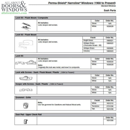Andersen Sash Lock Kit For Double Hung and Single Hung Window Includes Sash Latch Keeper Screw - Andersen Sash Lock Kit For Double Hung and Single Hung Window Includes Sash Latch Keeper Screw