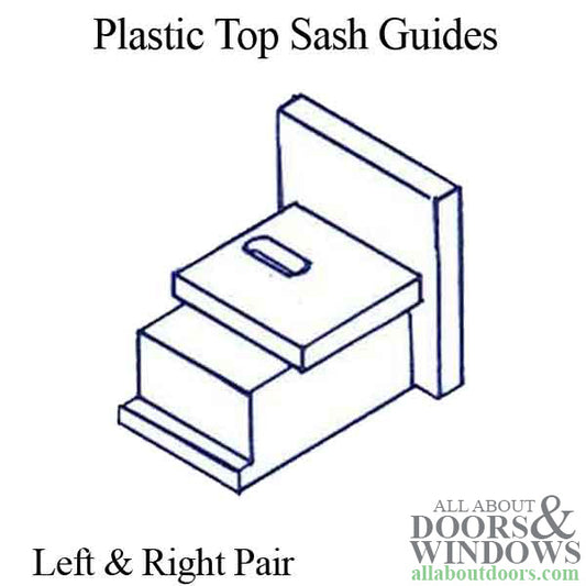 Top Sash Guide - Right and Left Set - Plastic, White