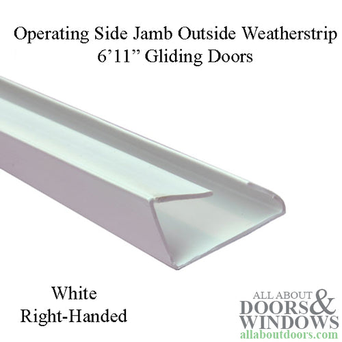 Andersen RH Outside Operating Side Jamb Weatherstrip, Perma-Shield PS611 Gliding Door - White - Andersen RH Outside Operating Side Jamb Weatherstrip, Perma-Shield PS611 Gliding Door - White