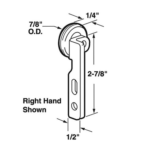 Closet Door Roller Assembly 7/8 Inch Wheel Adjustable Offset Housing - Closet Door Roller Assembly 7/8 Inch Wheel Adjustable Offset Housing