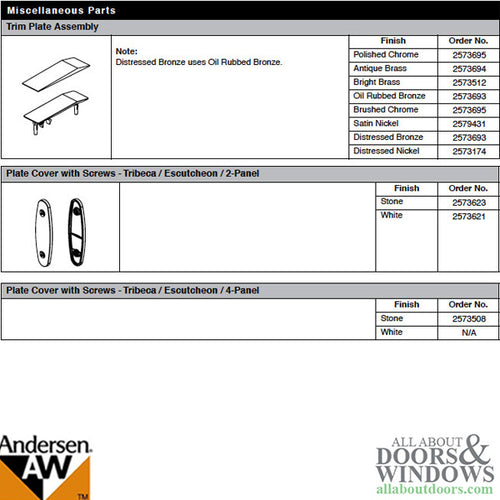 Andersen Window - Frenchwood Gliding Door - Trim Plate Assembly, 2 Panel - Satin Nickel - Andersen Window - Frenchwood Gliding Door - Trim Plate Assembly, 2 Panel - Satin Nickel