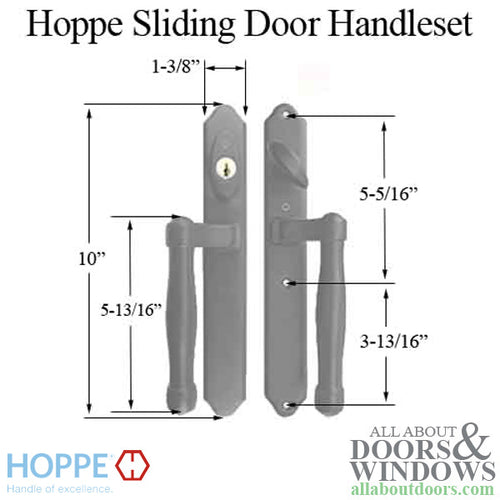 HOPPE HLS 9000 Sliding Door Handle Set Active Keyed Satin Nickel - HOPPE HLS 9000 Sliding Door Handle Set Active Keyed Satin Nickel