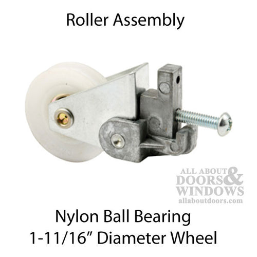 1-11/16  Wheel, Nylon Ball Bearing Roller Assembly, Sliding Patio Door - 1-11/16  Wheel, Nylon Ball Bearing Roller Assembly, Sliding Patio Door