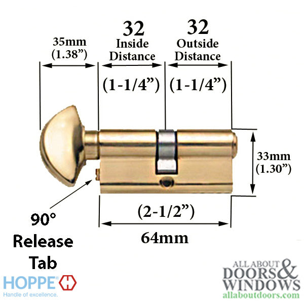 Rockwell Security 90° Solid Brass Euro Profile Cylinder Lock - Rockwell Security 90° Solid Brass Euro Profile Cylinder Lock