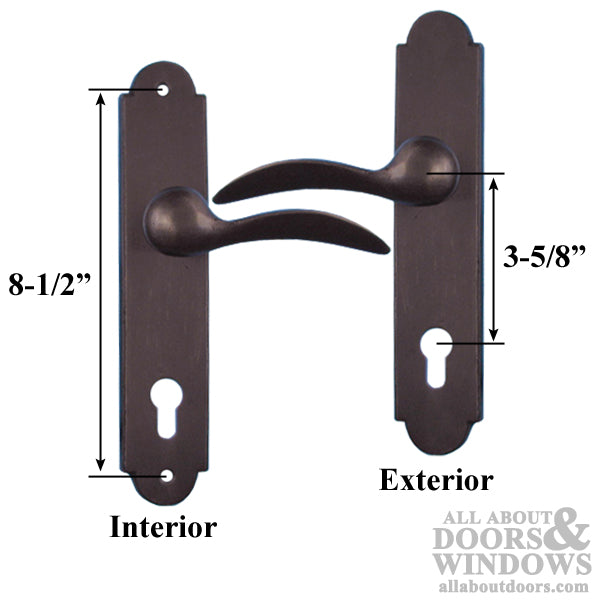 Durango Handle Set for Keyed Hoppe / Peachtree / Weathershield Door, Left - Deep Burgundy - Durango Handle Set for Keyed Hoppe / Peachtree / Weathershield Door, Left - Deep Burgundy