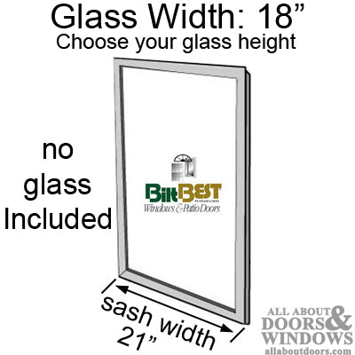 Bilt Best Primed wood casement sash stiles and rails 18" width (glass size); glass not included)