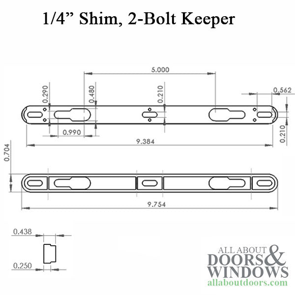 Plastic Shim for 2-Point Bolt Keeper - Plastic Shim for 2-Point Bolt Keeper