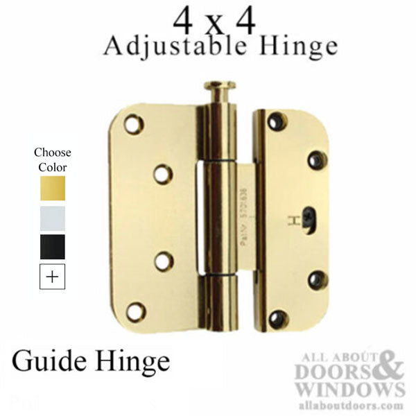 Millennium 2D Adjustable 4 x 4 Guide Hinge Brass Horizontal Adjustable Hinge - Millennium 2D Adjustable 4 x 4 Guide Hinge Brass Horizontal Adjustable Hinge