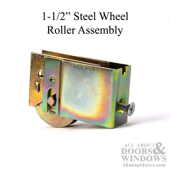 Roller Assembly with Ball Bearings for Sliding Patio Door Adjustable Housing 1.5 Inch Steel Wheel Diameter - Roller Assembly with Ball Bearings for Sliding Patio Door Adjustable Housing 1.5 Inch Steel Wheel Diameter