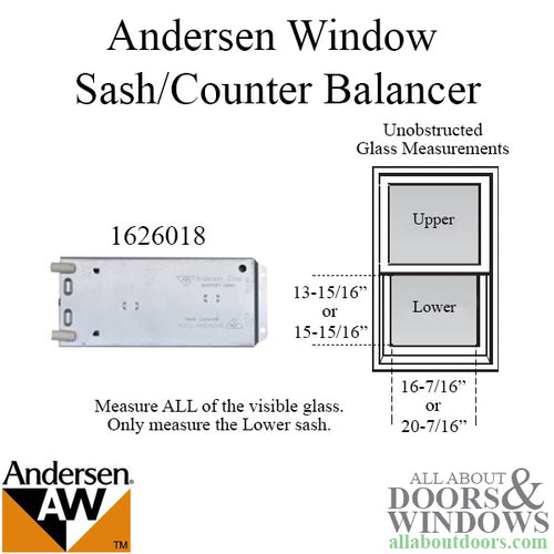 Andersen 200 Series Narroline Window Sash/Counter Balancer - 431 - Andersen 200 Series Narroline Window Sash/Counter Balancer - 431