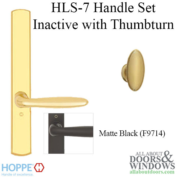 HOPPE HLS7 Handleset with Verona Lever Non Keyed Inactive Matte Black - HOPPE HLS7 Handleset with Verona Lever Non Keyed Inactive Matte Black