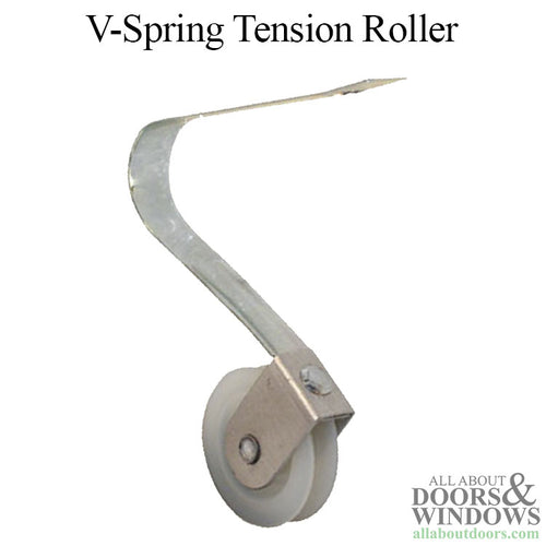 V Spring Tension Roller Assembly with 1 Inch Nylon Wheel for Sliding Screen Door - V Spring Tension Roller Assembly with 1 Inch Nylon Wheel for Sliding Screen Door