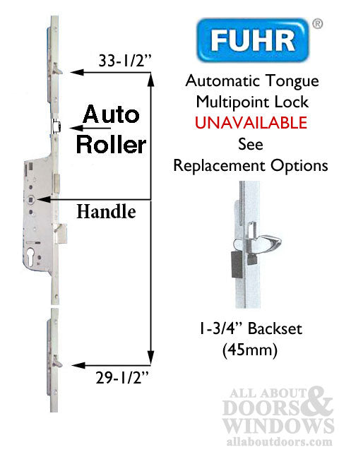 Fuhr Tongue Version Lock, Auto 1-3/4 inch backset - See Replacement Options - Fuhr Tongue Version Lock, Auto 1-3/4 inch backset - See Replacement Options