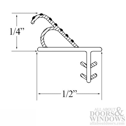 Marvin Casemaster Casement Window sash, V195 Flex-Leg Weatherstrip. 72