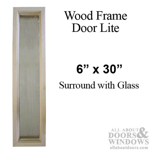 Wood Frame Door Lite 6 x 30 Single Pane Glass