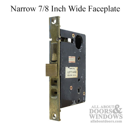 Security Door Mortise Lock with Narrow Faceplate