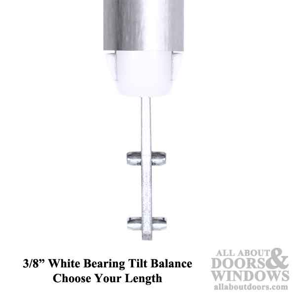 3/8 Inch Spiral Tilt-In Window Balance Rod with White Bearing and Double Pins - Choose Length - 3/8 Inch Spiral Tilt-In Window Balance Rod with White Bearing and Double Pins - Choose Length