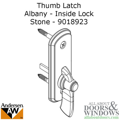 Andersen Frenchwood Gliding Doors - Thumb Latch - Albany - Inside Lock - Stone - Andersen Frenchwood Gliding Doors - Thumb Latch - Albany - Inside Lock - Stone