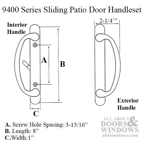 Ashland Door Handle Non Keyed For Sliding Patio Door - Ashland Door Handle Non Keyed For Sliding Patio Door