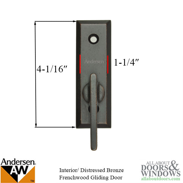 Andersen Frenchwood Gliding Doors - Thumb Latch - Yuma - Inside Lock - Distressed Bronze - Andersen Frenchwood Gliding Doors - Thumb Latch - Yuma - Inside Lock - Distressed Bronze