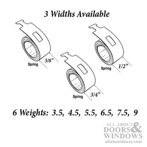 Coil Spring For Single Or Double Hung Sliding Windows 4.5 Lbs Constant Force1-1/4 Universal Pocket - Coil Spring For Single Or Double Hung Sliding Windows 4.5 Lbs Constant Force1-1/4 Universal Pocket