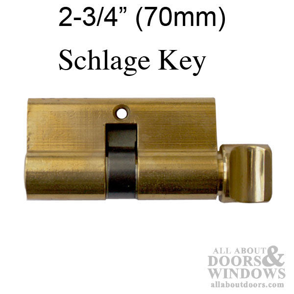 70mm Active 35/35 Single Cylinder 360° Euro Profile Cylinder, Schlage  Key - Brass - 70mm Active 35/35 Single Cylinder 360° Euro Profile Cylinder, Schlage  Key - Brass