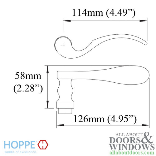 Munchen Lever Handle for Right Handed Multipoint Lock Handlesets - Brushed Chrome - Munchen Lever Handle for Right Handed Multipoint Lock Handlesets - Brushed Chrome