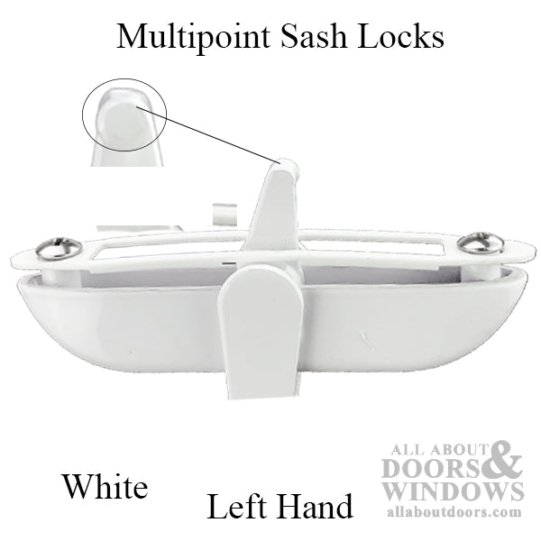 Multipoint Sash Lock Casement Window Handle Left Hand White - Multipoint Sash Lock Casement Window Handle Left Hand White