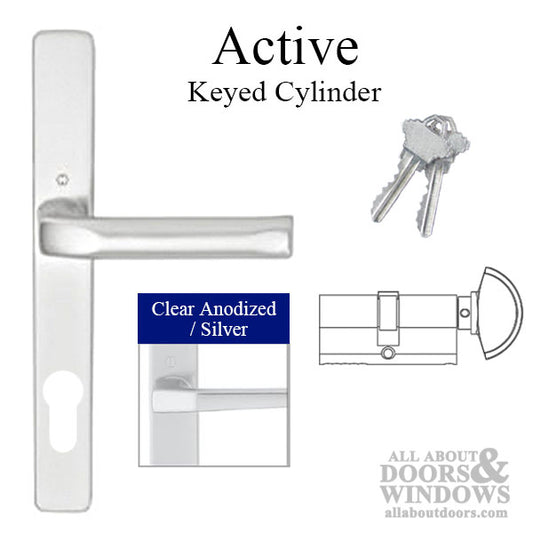 HOPPE London A113 / 2246N Active Multipoint Handleset – Clear Anodized – Aluminum