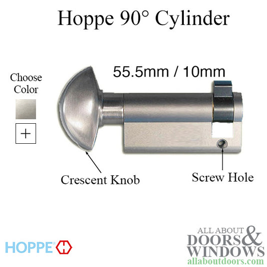 Hoppe 55.5/10 Inactive 90° Non-Logo Non-Keyed Profile Cylinder Lock