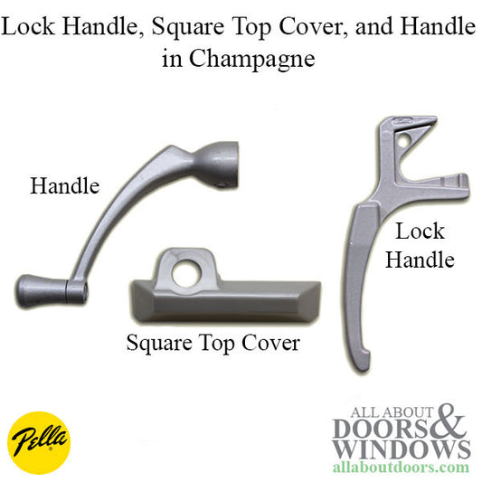 Hardware Pack, Square Top Cover, Handle, Old Style, Lock Handle, Left Hand - Choose Color