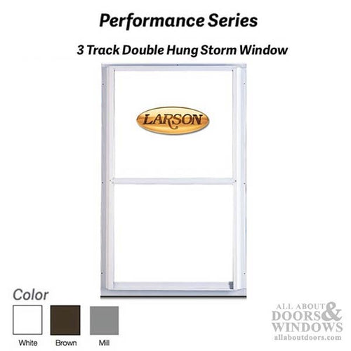 Larson Performance Double Hung 3-Track Storm Window, Clear Glass - Larson Performance Double Hung 3-Track Storm Window, Clear Glass