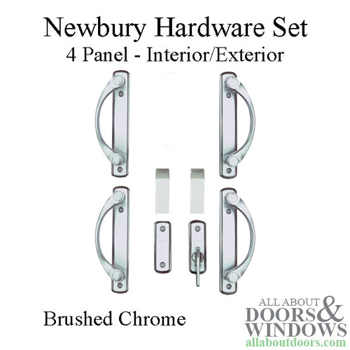 Andersen Newbury 4 Panel Sliding Door Hardware Set Brushed Chrome - Andersen Newbury 4 Panel Sliding Door Hardware Set Brushed Chrome