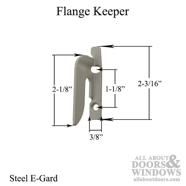 Sash Lock Hook, Flange Keeper, Left Hand - Steel E-Gard - Sash Lock Hook, Flange Keeper, Left Hand - Steel E-Gard