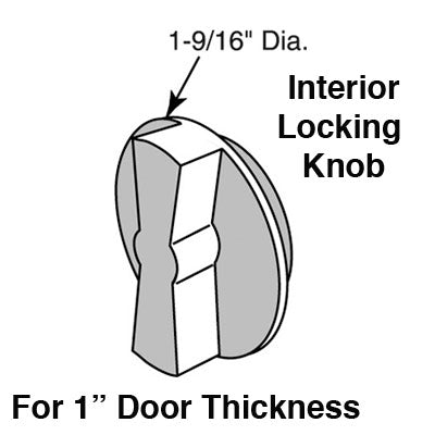 Interior Locking Knob - 1 Inch Door Thickness - Interior Locking Knob - 1 Inch Door Thickness