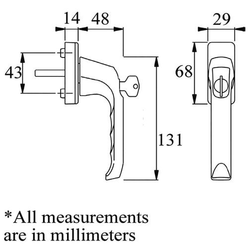 London Handle for Tilt & Turn Windows - Made of Aluminum - White - London Handle for Tilt & Turn Windows - Made of Aluminum - White
