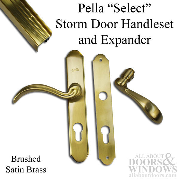 Pella Handle Set with Expander - Brushed Satin Brass - Pella Handle Set with Expander - Brushed Satin Brass