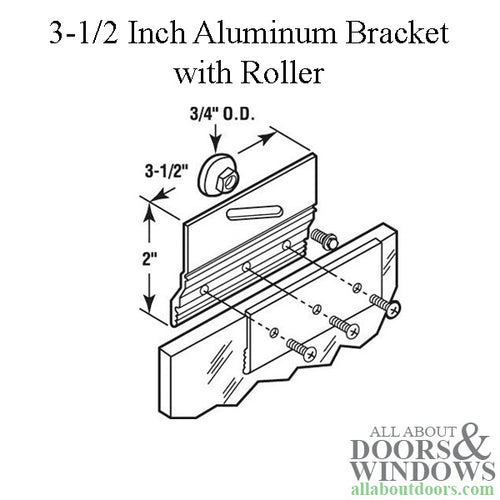 3-1/2 Inch Bracket with 3/4 Inch Oval Roller - Choose Color - 3-1/2 Inch Bracket with 3/4 Inch Oval Roller - Choose Color