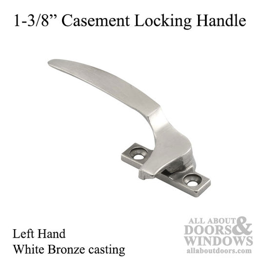 Locking Handle, Casement, 1-3/8 , White Bronze - Left Hand