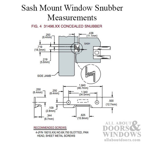 Truth Window Snubber for Casement and Wide Awning Windows - Truth Window Snubber for Casement and Wide Awning Windows