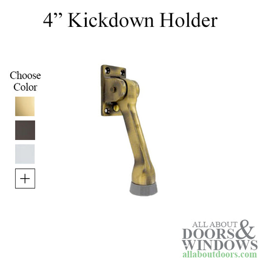 4", 4 hole Kick Down Holder, Solid Brass - Choose Finish